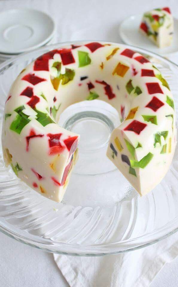 Gelatina Colorida com Creme